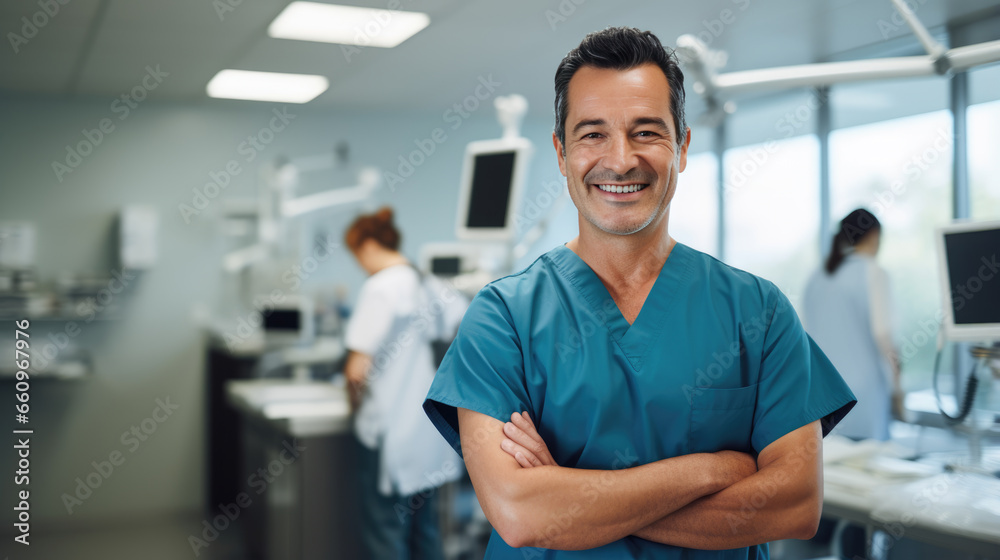 Portrait of a doctor in the background of his office Portrait of a doctor in the background of his office
