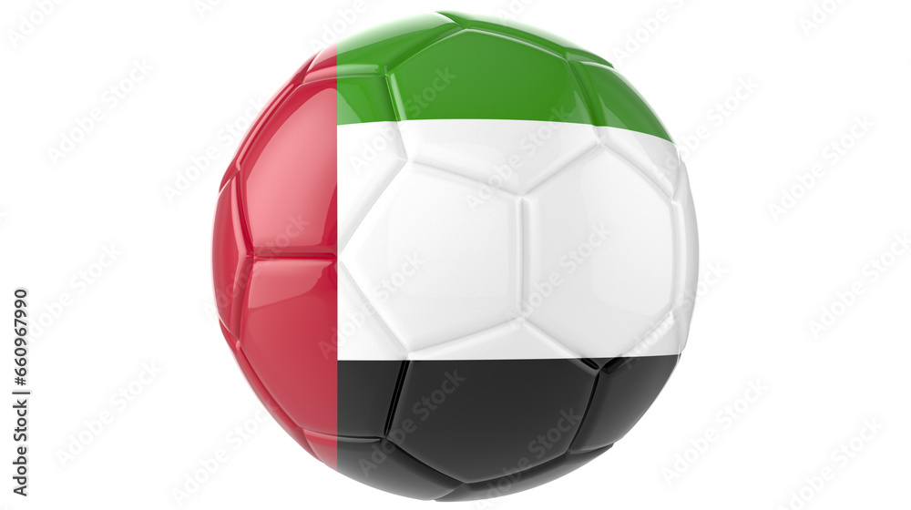  United Arab Emirates football flag on transparent background