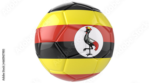 Uganda flag football on transparent background 