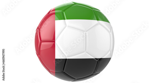  United Arab Emirates football flag on transparent background
