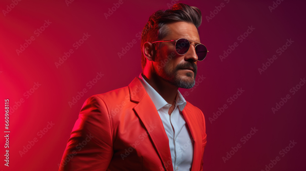 Stylish man on colored background. Stylish man on colored background.