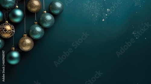 New Year's background with toys for the Christmas tree. Festive mood concept.