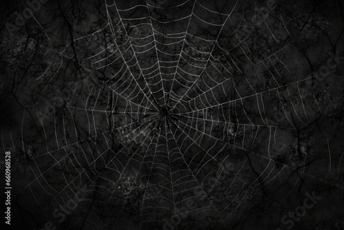 Mysterious Shadows and Silhouettes: A Dense and Intricate Creepy Spider Web Background