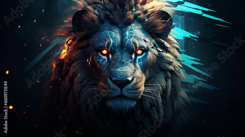 portrait of a lion   generative ai