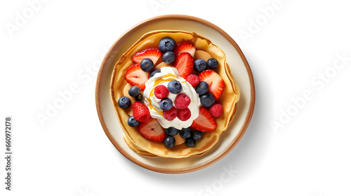 pancakes with berries and greek yogurt