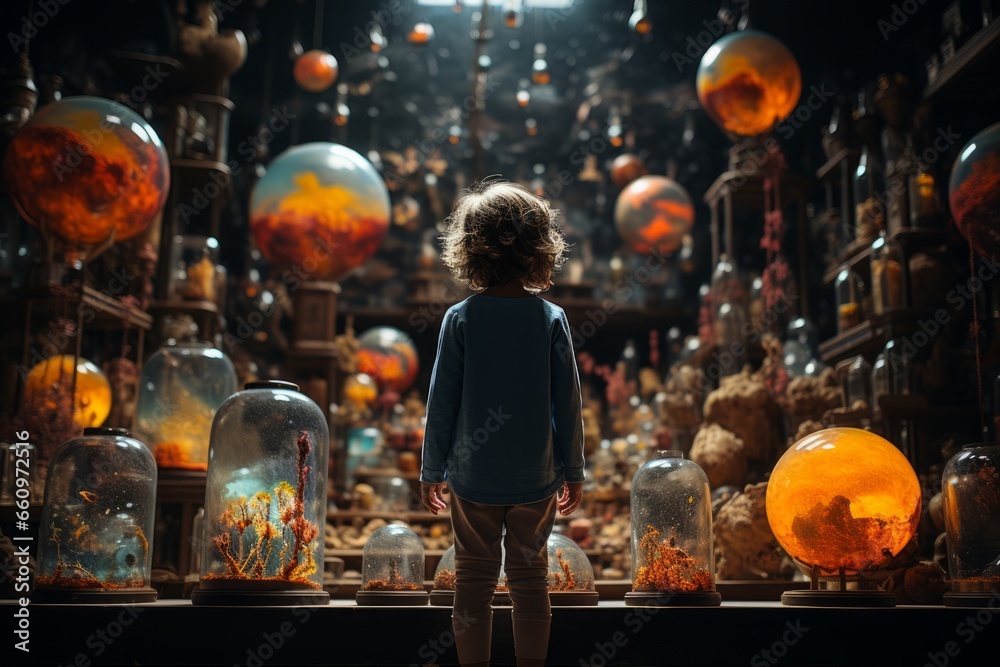 Two children engrossed in play, surrounded by an array of toys on the floor, captured in a stock photo, Generative AI