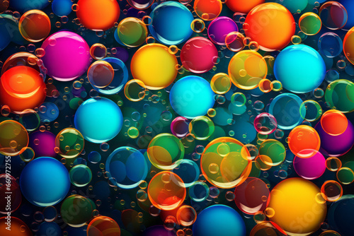 Colorful abstract bubble shape image.