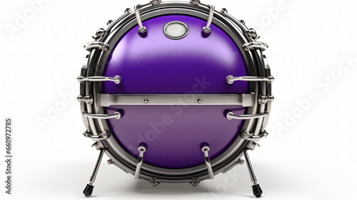Bass drum instrument isolated on white background 