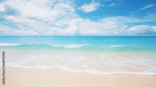 Beautiful beach with sand tuquoise sea © Cedar