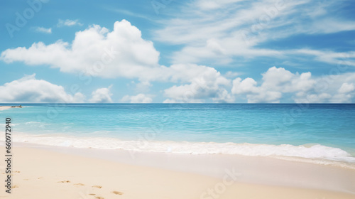Beautiful beach with sand tuquoise sea