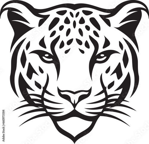 Tiger face cut out silhouette, tiger, or cougar, Roaring Leopard mascot black and white vector, Tiger head silhouette, t-shirt tiger tattoo design