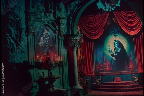 haunted victorian interior 1960s variety show stage design bava color DeLuxe color 35 mm Mitchell BNC  photo
