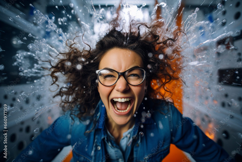 Eureka Moment: Scientist's Face Filled with Surprise and Delight as She Makes a Breakthrough Discovery in her Lab