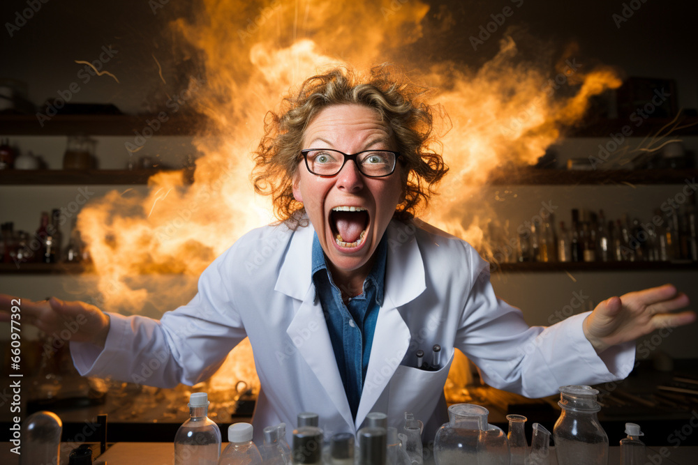 Eureka Moment: Scientist's Face Filled with Surprise and Delight as She Makes a Breakthrough Discovery in her Lab Eureka Moment: Scientist's Face Filled with Surprise and Delight as She Makes a Breakthrough Discovery in her Lab