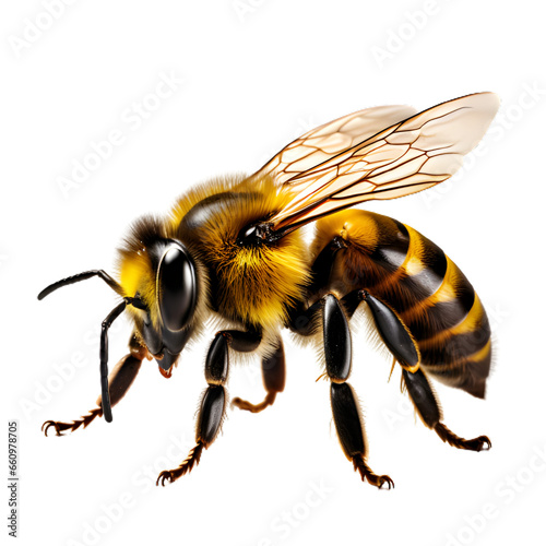 The Buzzing Brilliance: Top-Quality Bee Artistry, Transparent Background, Generative AI