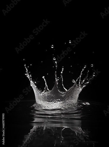 water splash isolated on black.