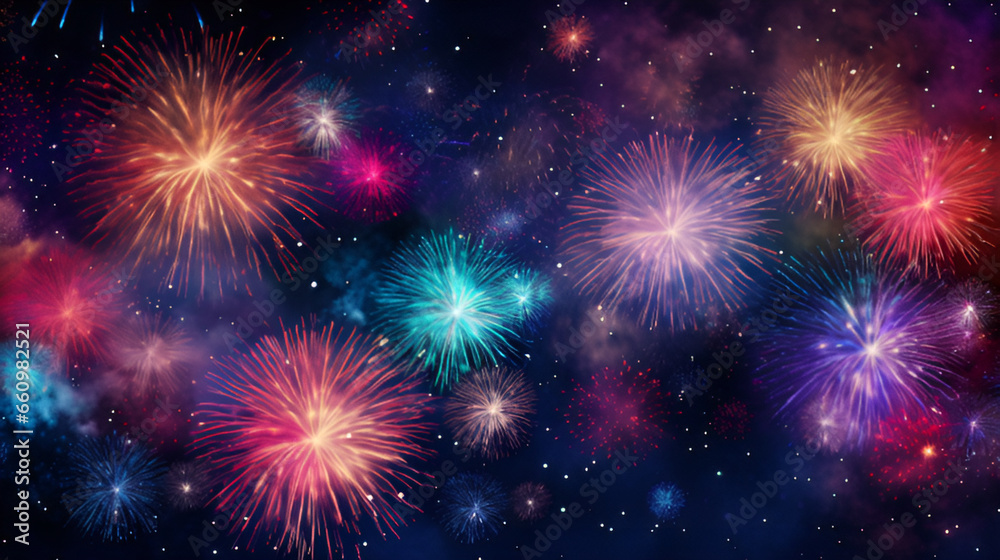 fireworks in the night sky | generative ai