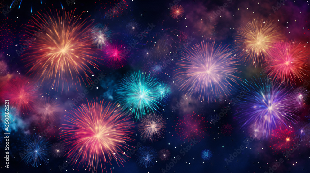 fireworks in the night sky | generative ai fireworks in the night sky | generative ai