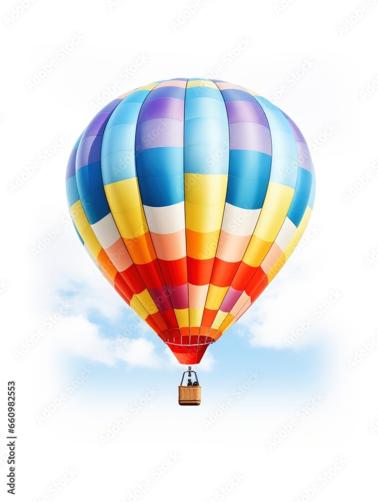 Naklejka premium Fantastic colorful bright hot air balloon isolated o white background