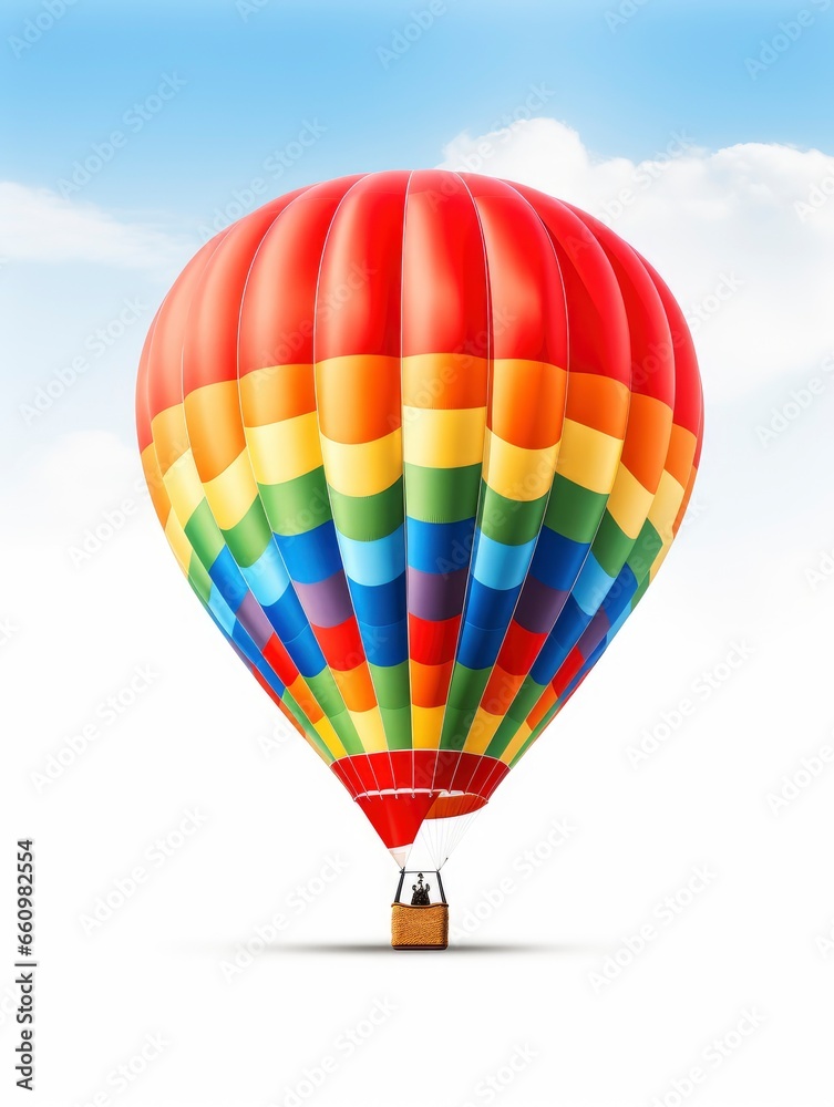 Fantastic colorful bright hot air balloon isolated o white background Fantastic colorful bright hot air balloon isolated o white background