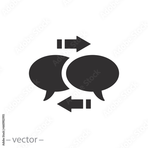 interpreter dialog, translate icon, learning chat, flat symbol - editable stroke vector illustration