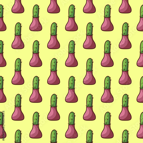 Cactus seamless pattern design  Vector illustration  Suitable for wallpaper  texture and pattern on gift wrap.