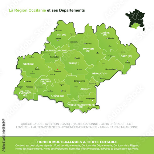 Carte de la r  gion Occitanie  ses d  partements et ses villes