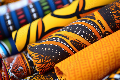 Close-up of African textiles patterns