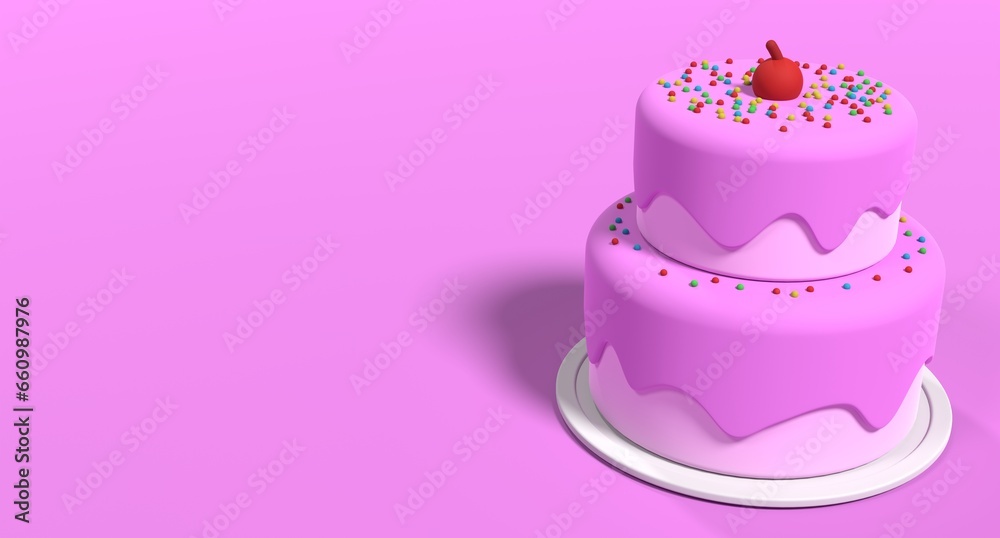 3D cake with transparent background. Realistic birthday cake. Holiday food. Cartoon creative design icon. 3D Rendering 3D cake with transparent background. Realistic birthday cake. Holiday food. Cartoon creative design icon. 3D Rendering