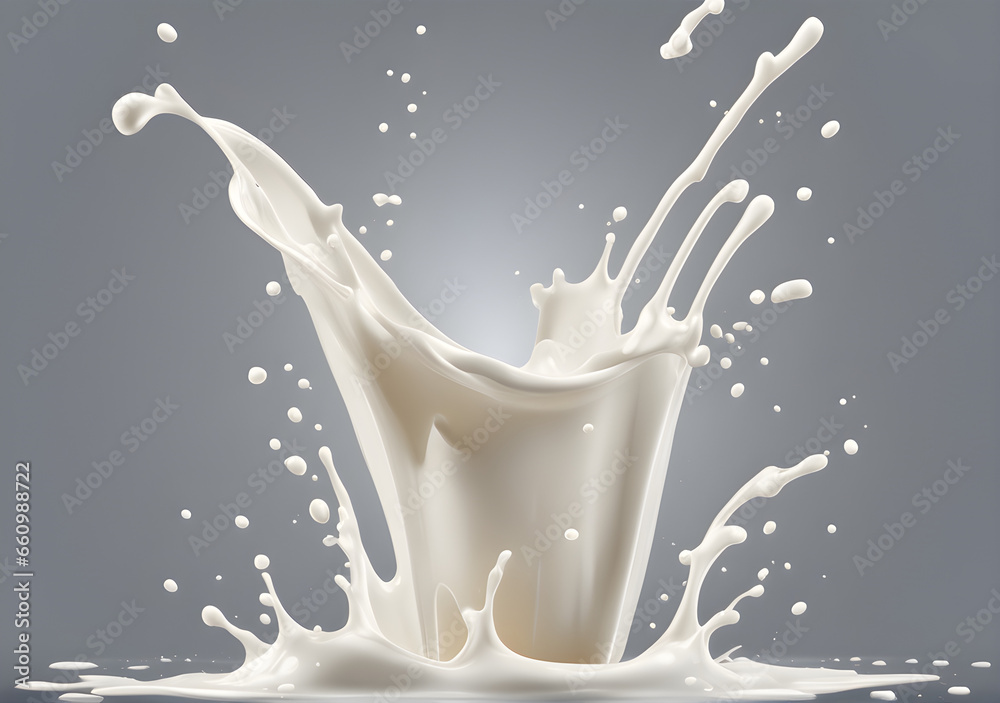 Milk splash. Isolated on a transparent background. Generative AI Milk splash. Isolated on a transparent background. Generative AI