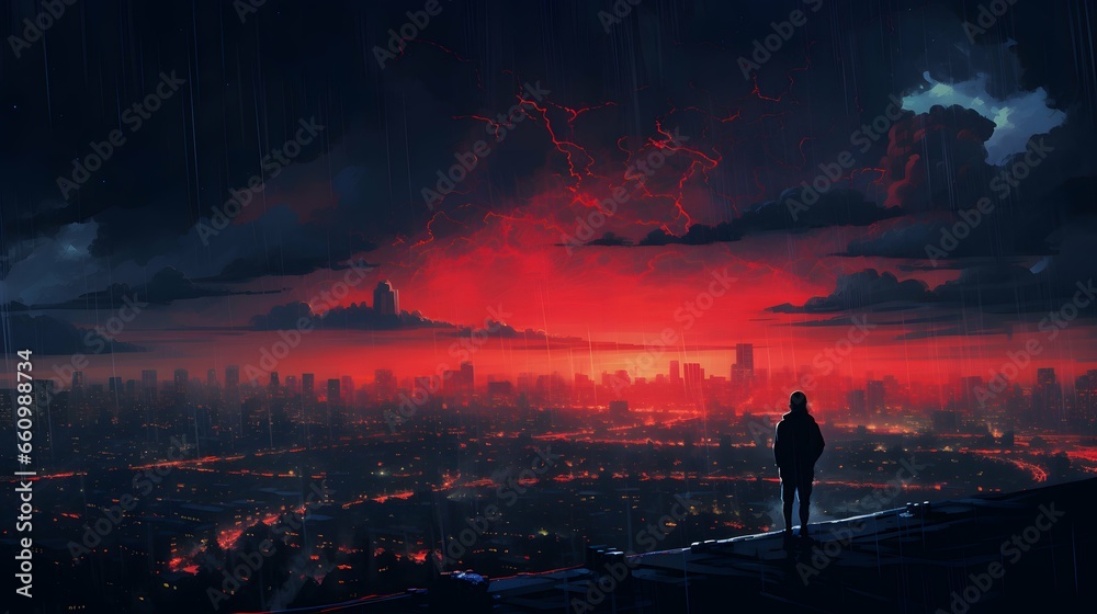 Fototapeta premium Rain, Rainy day background illustration wallpaper design