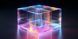 abstract blue cube background, 3d Model Of The Glass Cube Background, generative AI