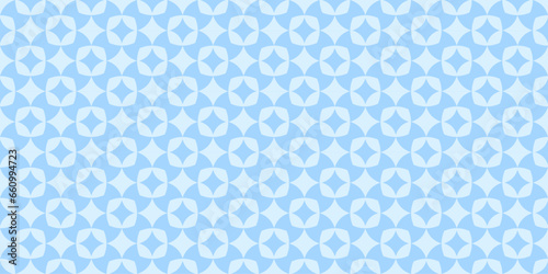 Baby Blue Overlapping Circles Background Seamless Pattern. Geometric circle star vector. abstract texture for textile, scrapbook, wallpaper.