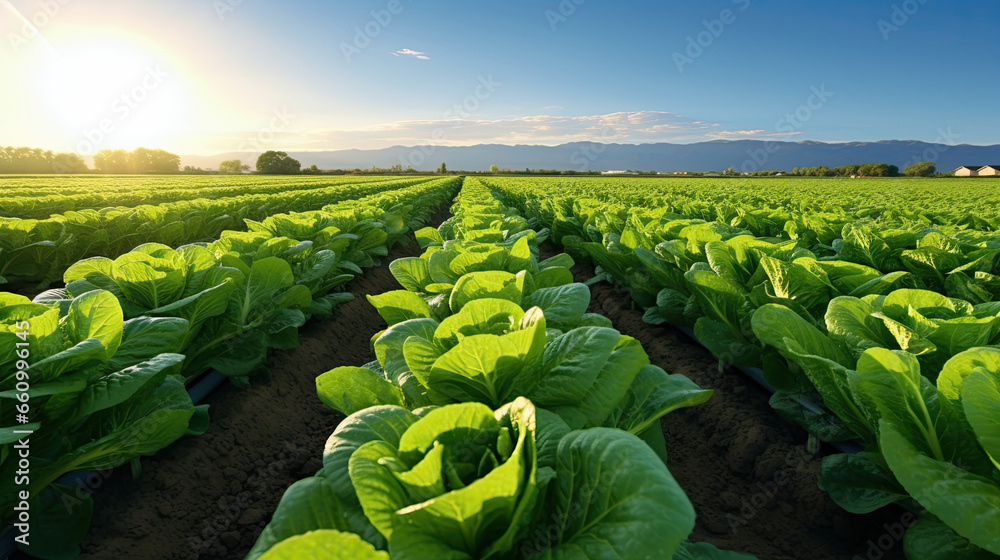 Fototapeta premium cabbage field in spring