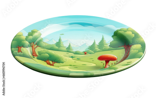 3D Plate Cartoon Art on isolated background