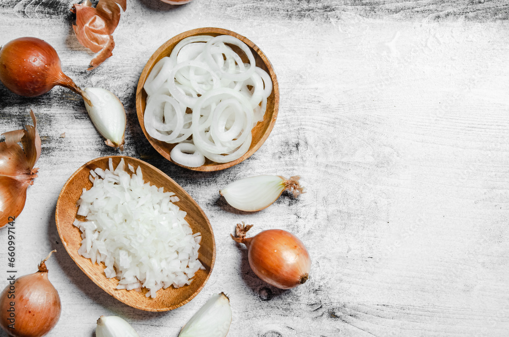 Fototapeta premium Fresh chopped onion.