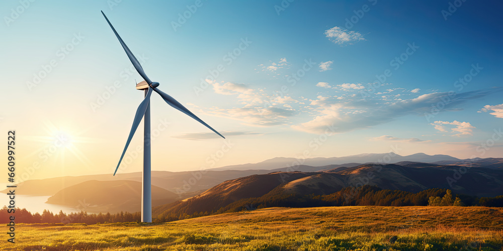 Obraz premium wind turbines in the field