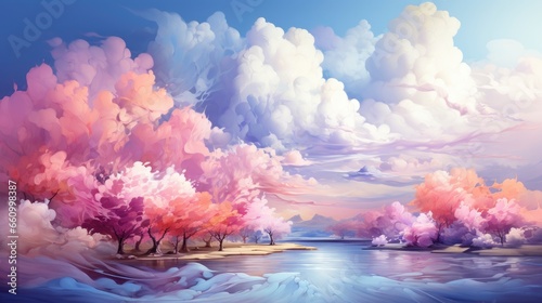 Hand painted watercolor pastel sky background , Background Image,Desktop Wallpaper Backgrounds, HD