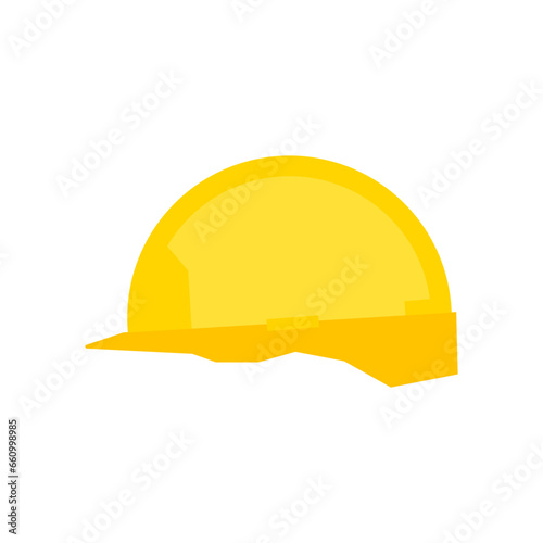 yellow safety helmets vector illustration isolated on white background. Construction helmet. Yellow safety hat. Plastic headwear worker helm