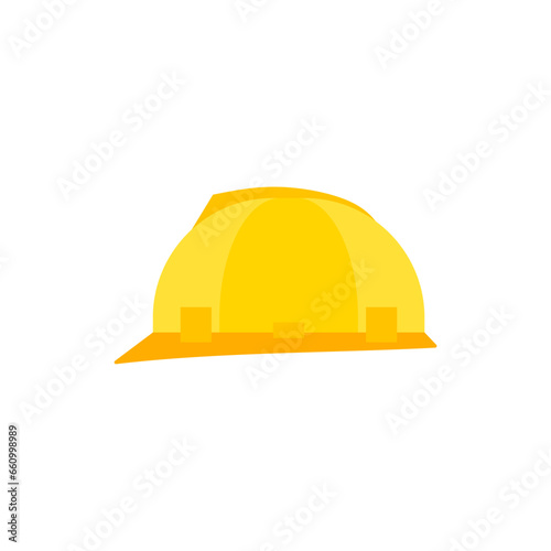 yellow safety helmets vector illustration isolated on white background. Construction helmet. Yellow safety hat. Plastic headwear worker helm
