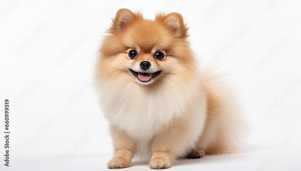 Pomeranian Spitz dog on a white background