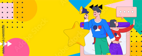 Business People Flat Vector Concept Operation Hand Drawn Illustration
