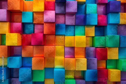 A vibrant backdrop with multiple colorful blocks. Generative AI