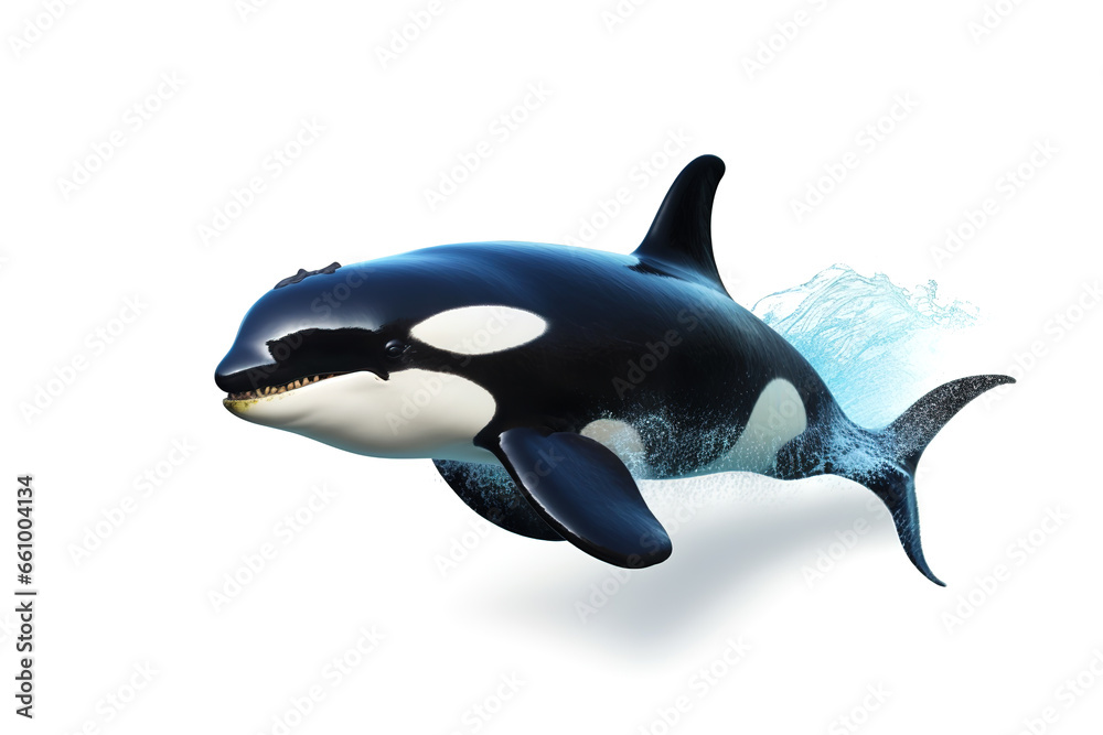 Image of killer whale on white background. Fishs, Undersea animals. Image of killer whale on white background. Fishs, Undersea animals.