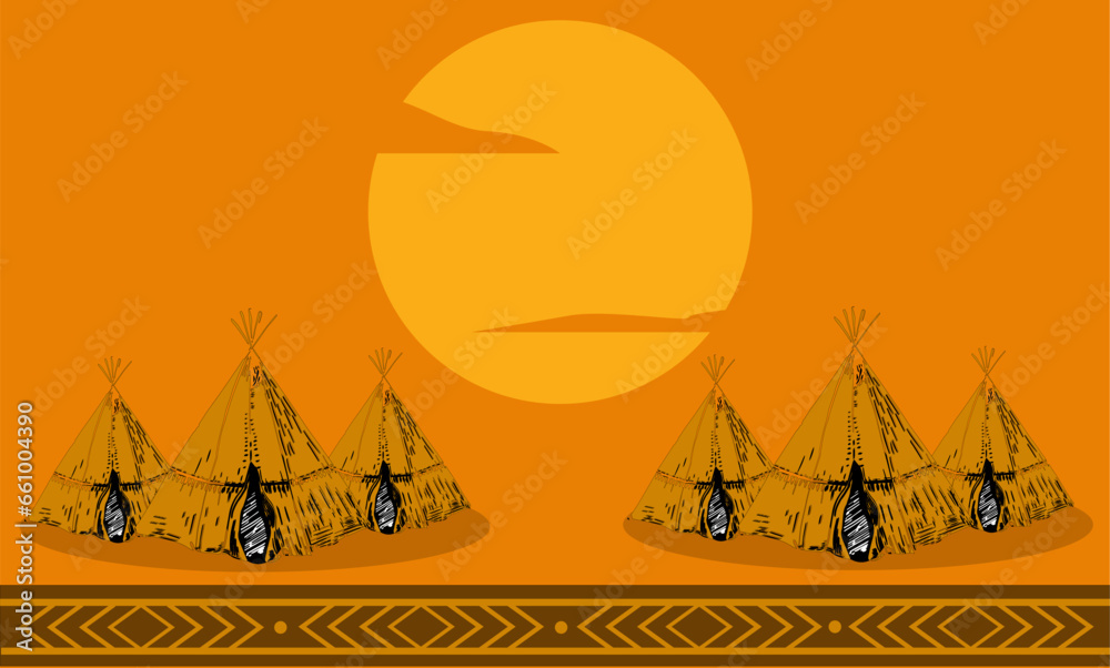 Native American Day Background Design. Suitable to use on Native American day event on United States of America Native American Day Background Design. Suitable to use on Native American day event on United States of America