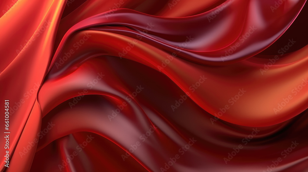 Obraz premium A stunning 4K abstract background with maroon curved silk texture, crafted in 3D for a visually captivating and luxurious aesthetic.
