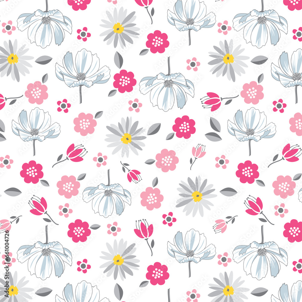 Daisies and chamomile pattern decorative floral pattern 