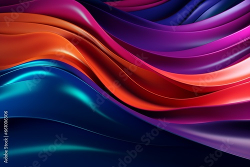 Textured banner with ripples and glossy appearance adorned with vibrant highlights. Generative AI