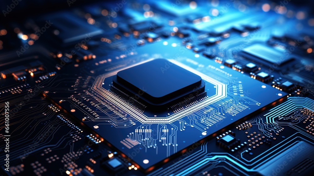 closeup on an advanced GPU ram microchip or cpu of a powerful computer board for artificial intelligence technology as wide banner design with copy space closeup on an advanced GPU ram microchip or cpu of a powerful computer board for artificial intelligence technology as wide banner design with copy space