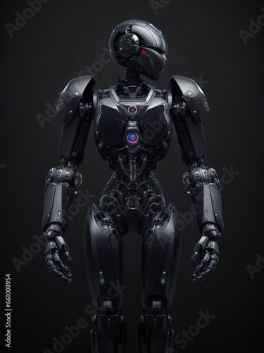 Female humanoid robot invention on dark black background, robot, technology, futuristic, Artificial Intelligence
